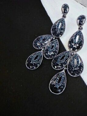 Deep Sapphire Rhinestone Earrings